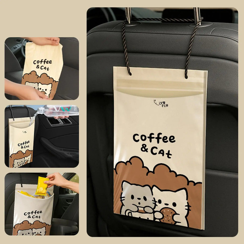 50pcs Disposable Hanging Car Trash Bags – Universal Vehicle Bin Car Trash Bags PLUSH