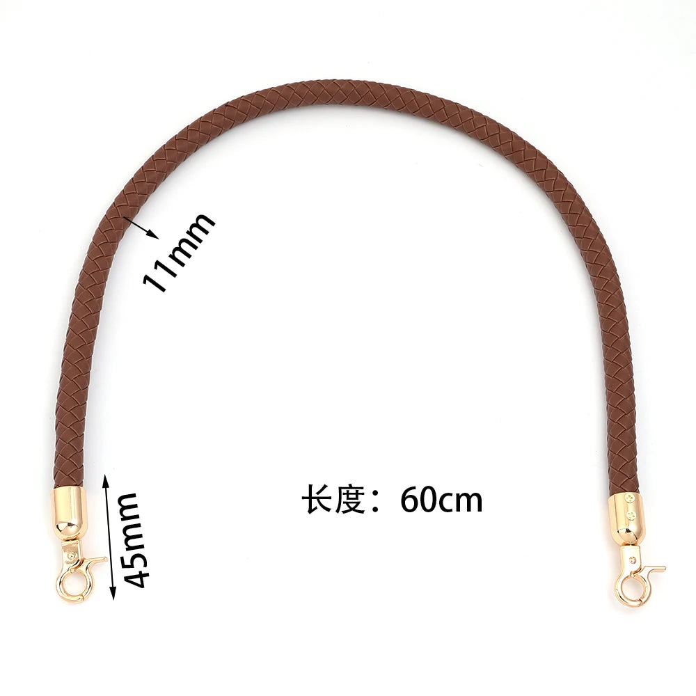 PU Leather Braided Bag Shoulder Strap with Lobster Clasp 30/60cm Bag Replacement Strap PLUSH