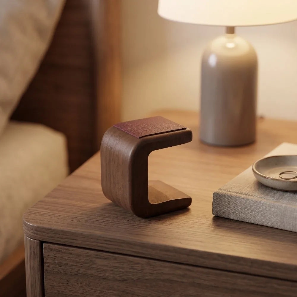Wooden Watch Stand with Leather Pad – Jewelry Display Rack Watch Display Stand PLUSH