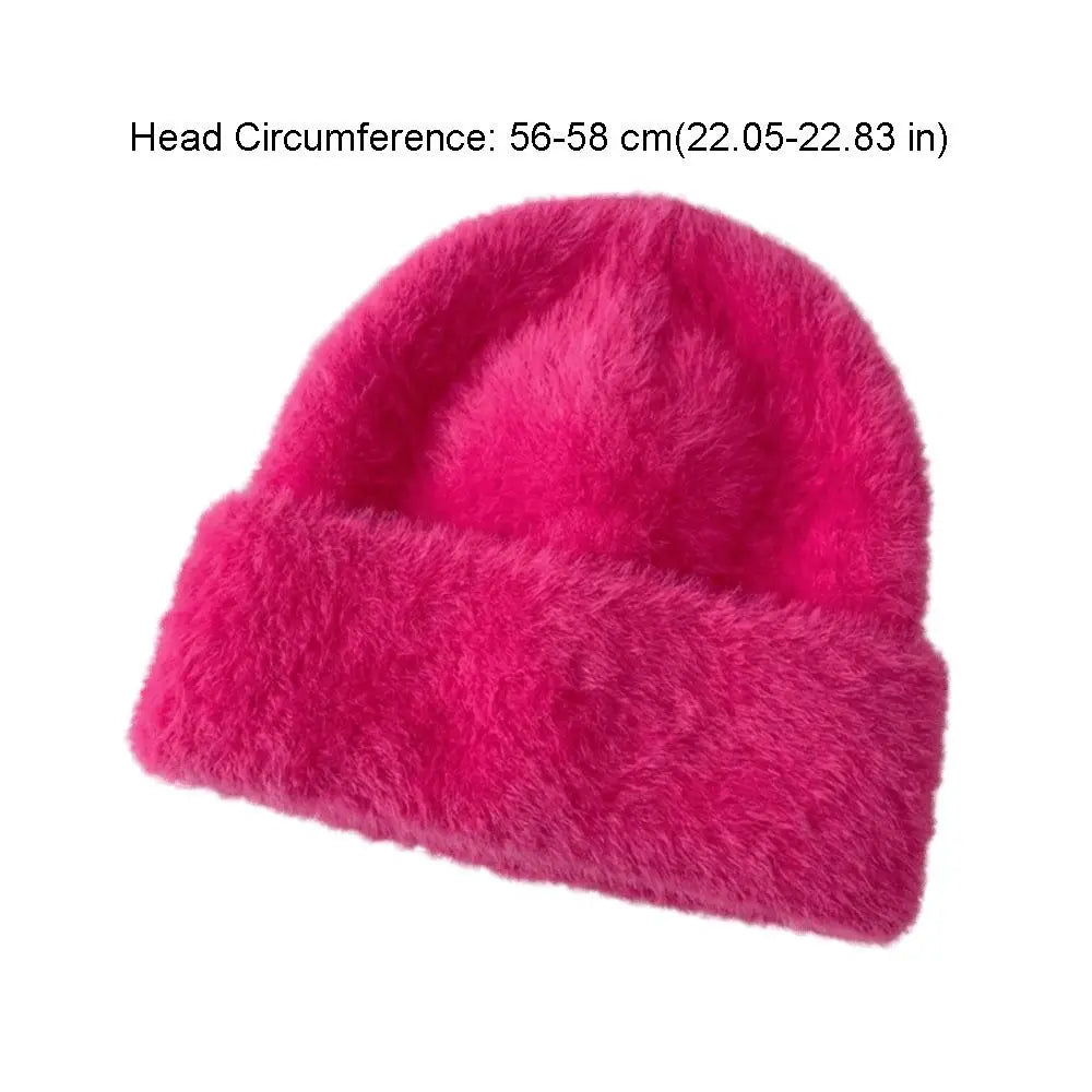 Women's Slouchy Knit Beanie Hat – Y2K Winter Thermal Skullcap Winter Knit Beanie PLUSH