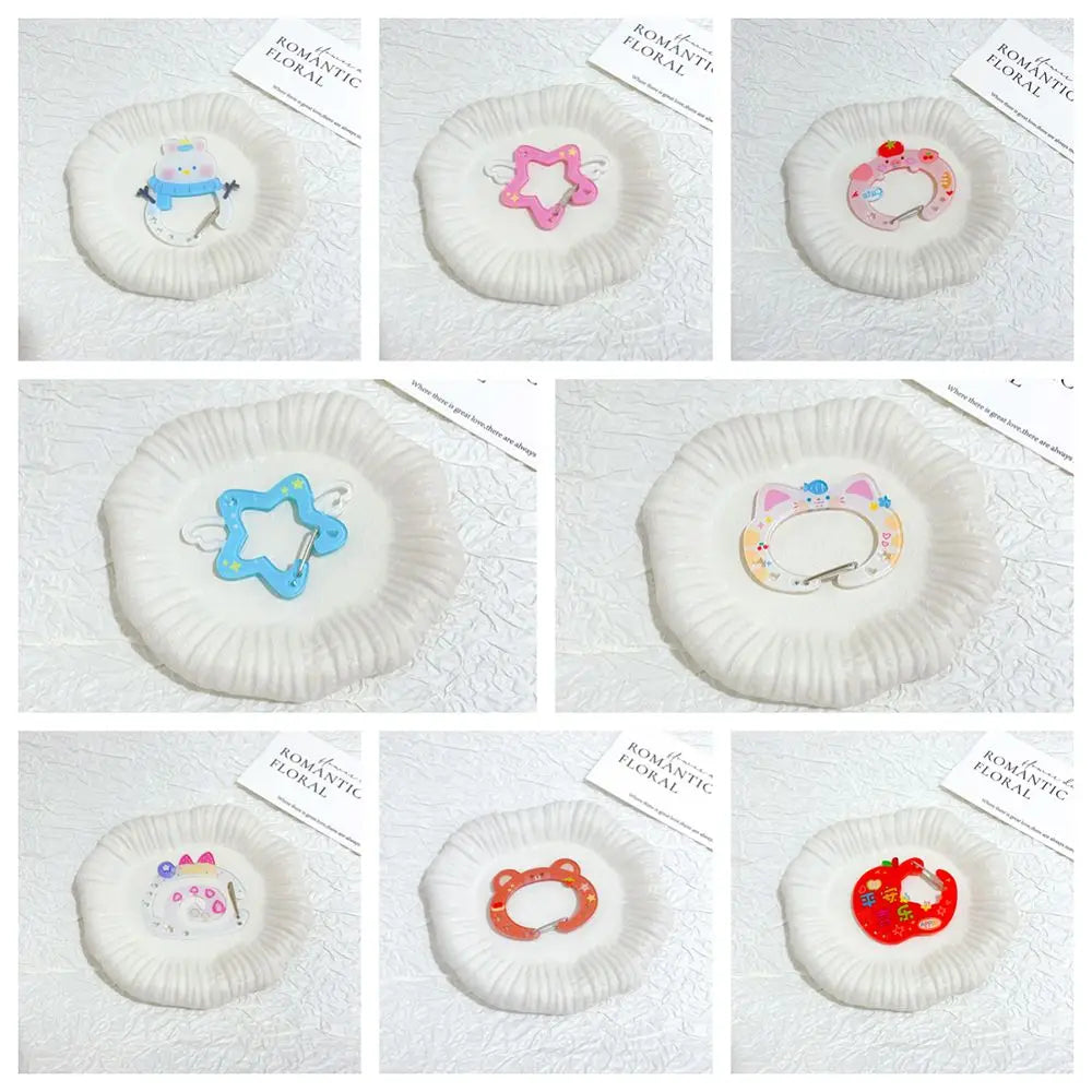 Cute Cartoon Acrylic Carabiner Keychain – Cat Piggy Snowman Cartoon Keychain PLUSH