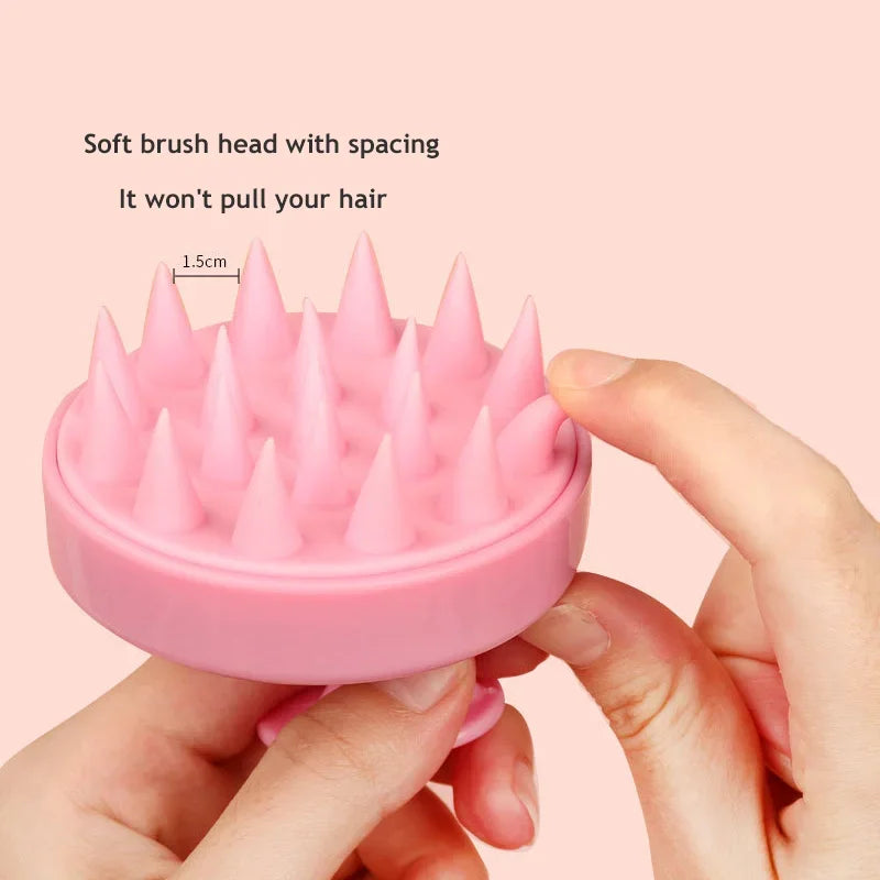 2-in-1 Silicone Scalp Massager & Shampoo Brush | Head Spa Tool Scalp Massager Brush PLUSH