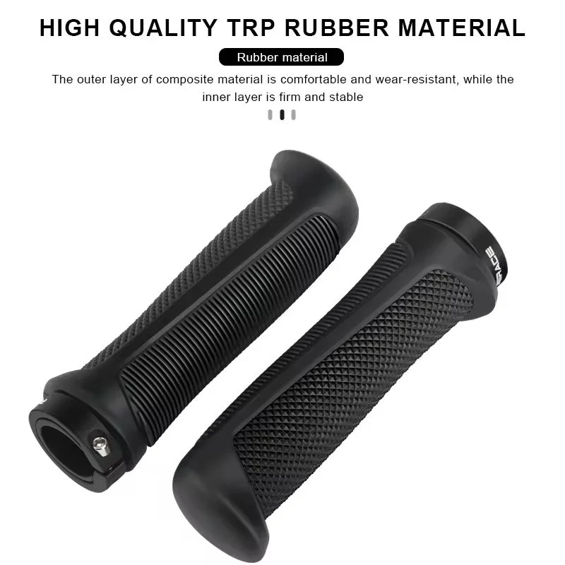 Lock-On Mountain Bike Handlebar Grips – Non-Slip TPR Rubber Bike Handlebar Grips PLUSH