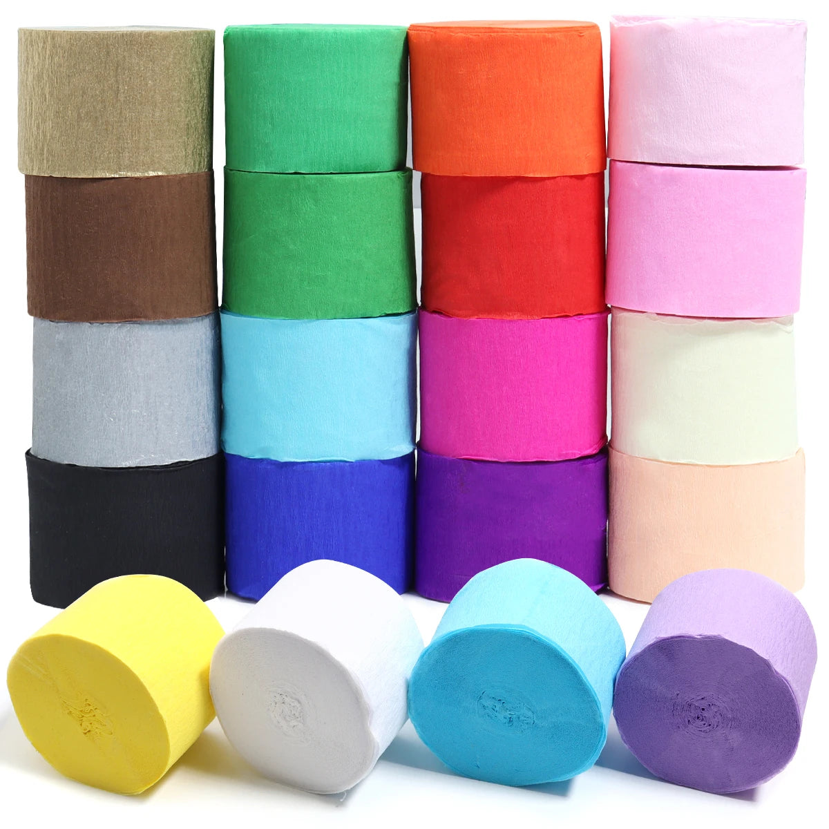 25m Colorful Crepe Paper Streamer Rolls – Party & Wedding Décor Party Streamer Rolls PLUSH