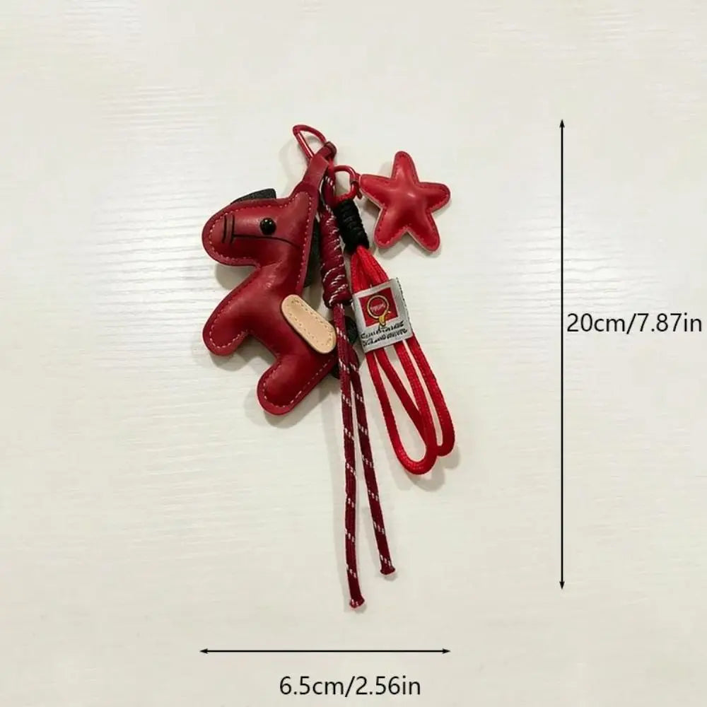 Cartoon Pony Leather Bag Charm & Keychain – Braided Rope Bag Charm Keychain PLUSH