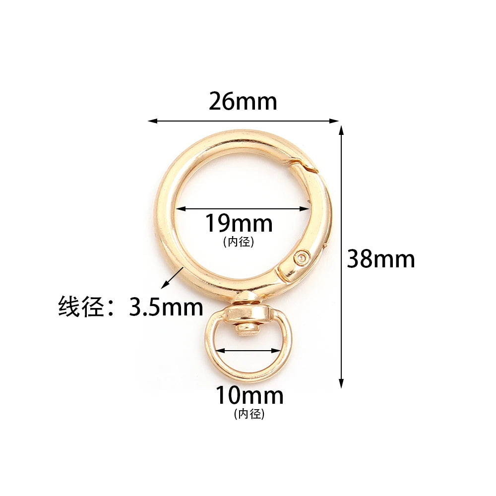10pcs Alloy Swivel O Ring Spring Clasp Split Keyring DIY Jewelry Findings PLUSH