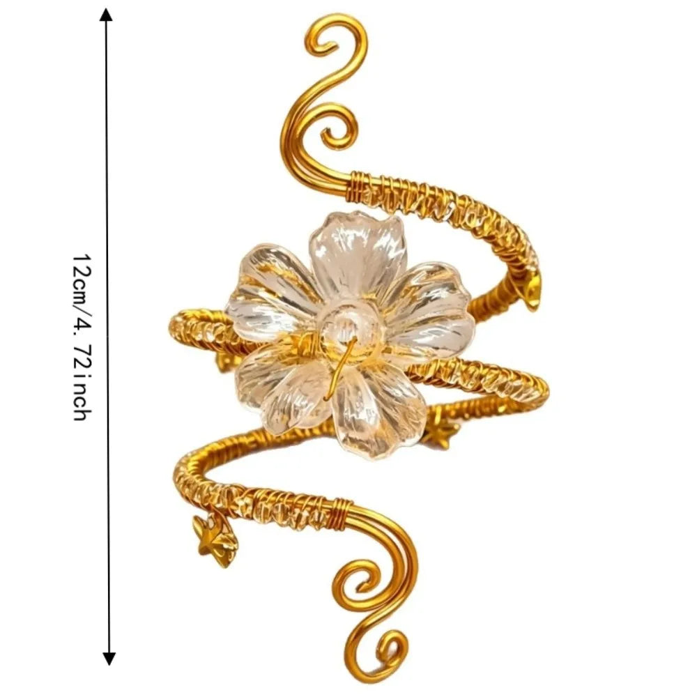 Hollow Iris Flower Arm Cuff Bangle – Adjustable Open Bracelet Arm Cuff Bangle PLUSH