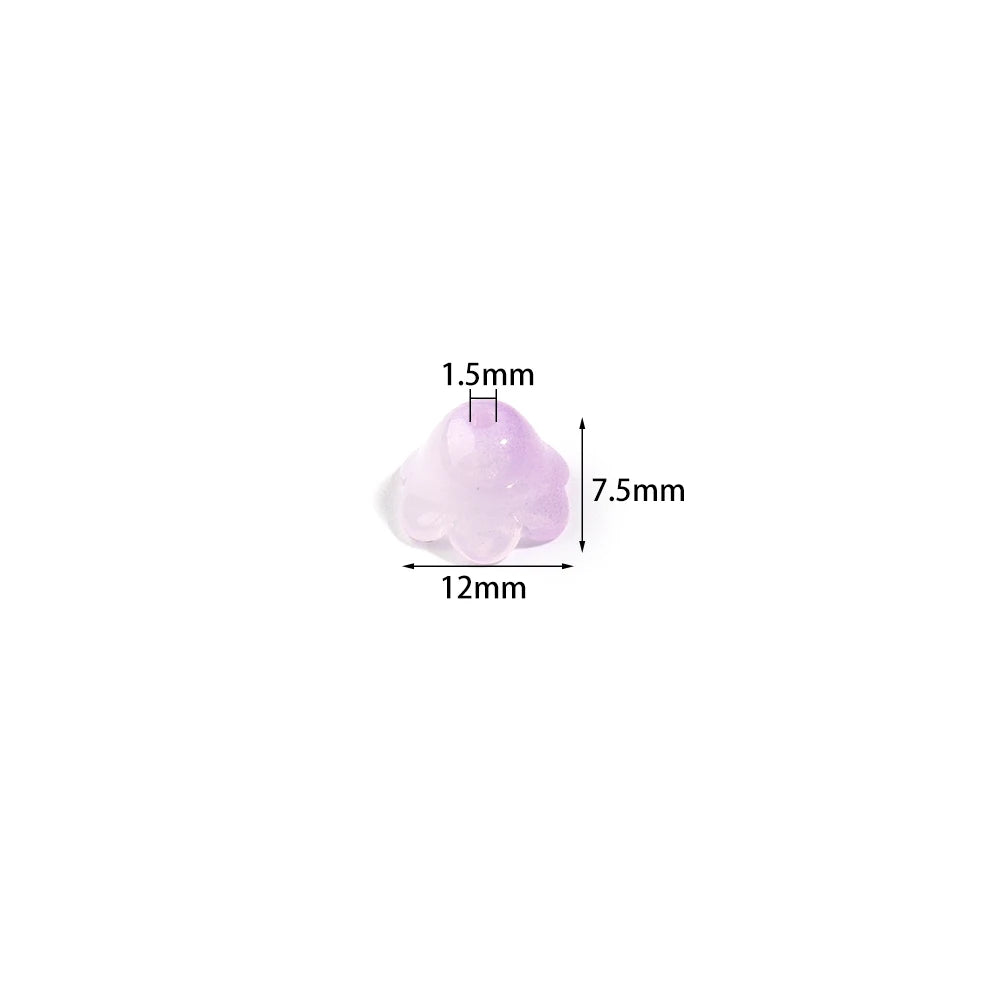 50pcs Lily of the Valley Lampwork Glass Spacer Beads – DIY Jewelry Lampwork Glass Beads PLUSH