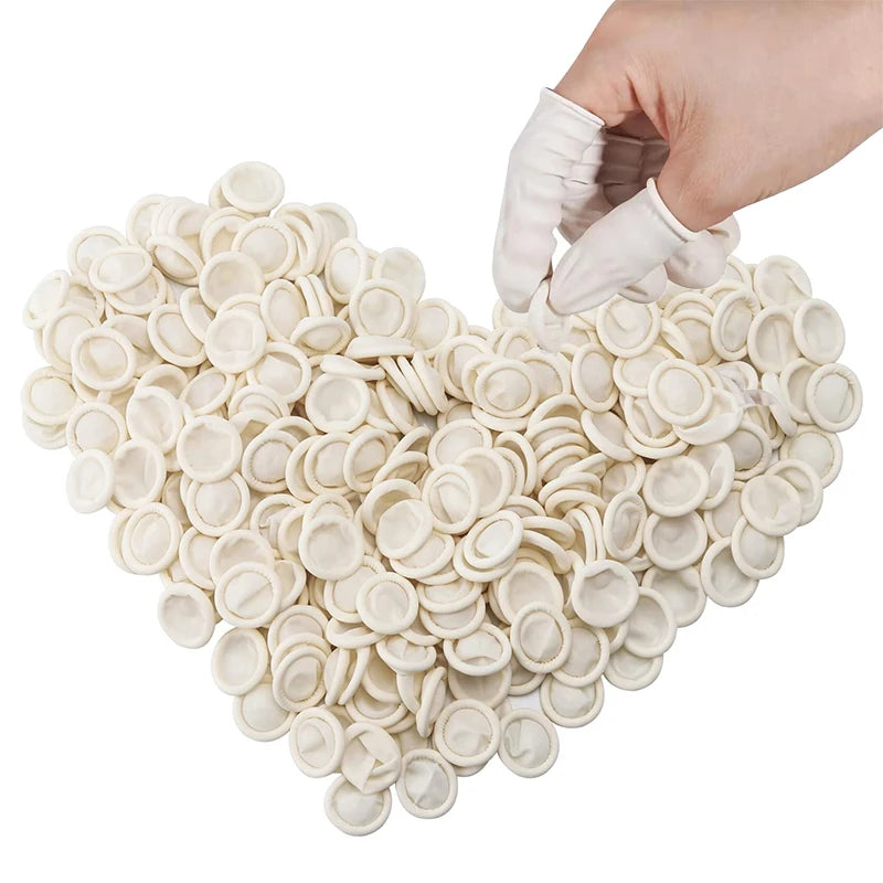 Disposable Latex Finger Cots 50/100/300pcs – Anti-Slip Powder Free Disposable Finger Cots PLUSH