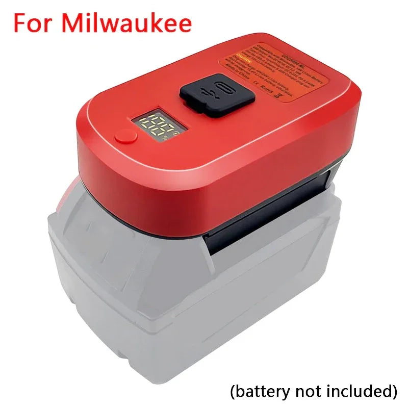 ZWINCKY 18/20V Battery Adapter USB + Type-C Fast Charging Battery Charging Adapter PLUSH for Milwaukee China Mainland