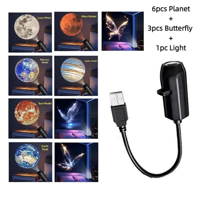 LED USB Projector Night Light – Multiple Pattern Slides for Bedroom LED Projector Night Light PLUSH A3
