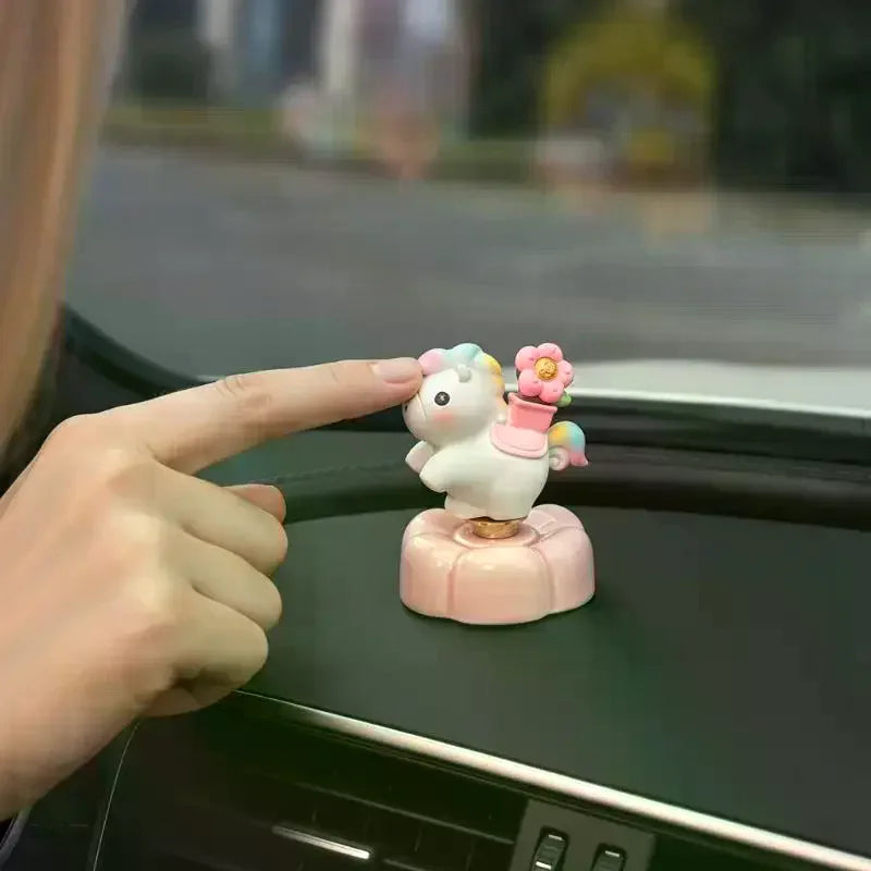 Lucky Rocking Pony Car Dashboard Ornament | Cute Horse Figurine Dashboard Figurine PLUSH