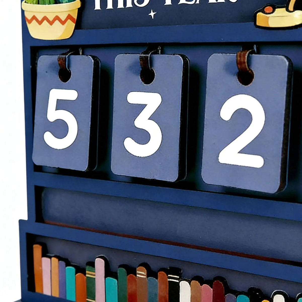 Wooden Books Read Counter Sign – Reading Tracker Shelf Decor Wooden Reading Tracker PLUSH