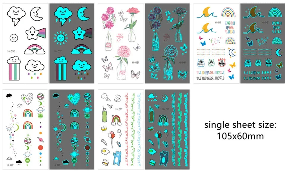 Luminous Butterfly Temporary Tattoo Stickers – Glow Body Art