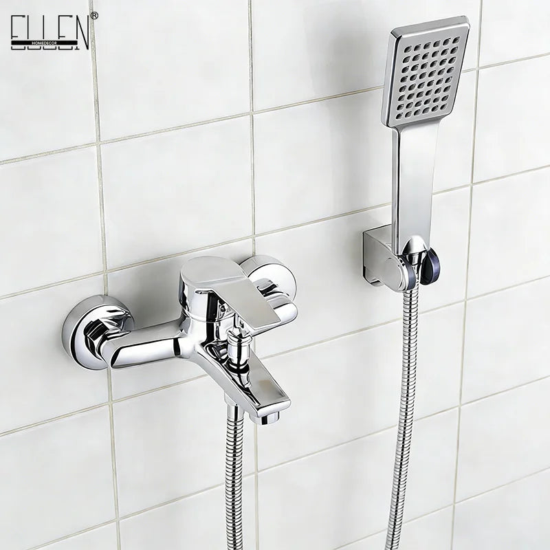 Wall Mounted Waterfall Bathtub Faucet Chrome Brass Single Handle Bathtub Faucet PLUSH