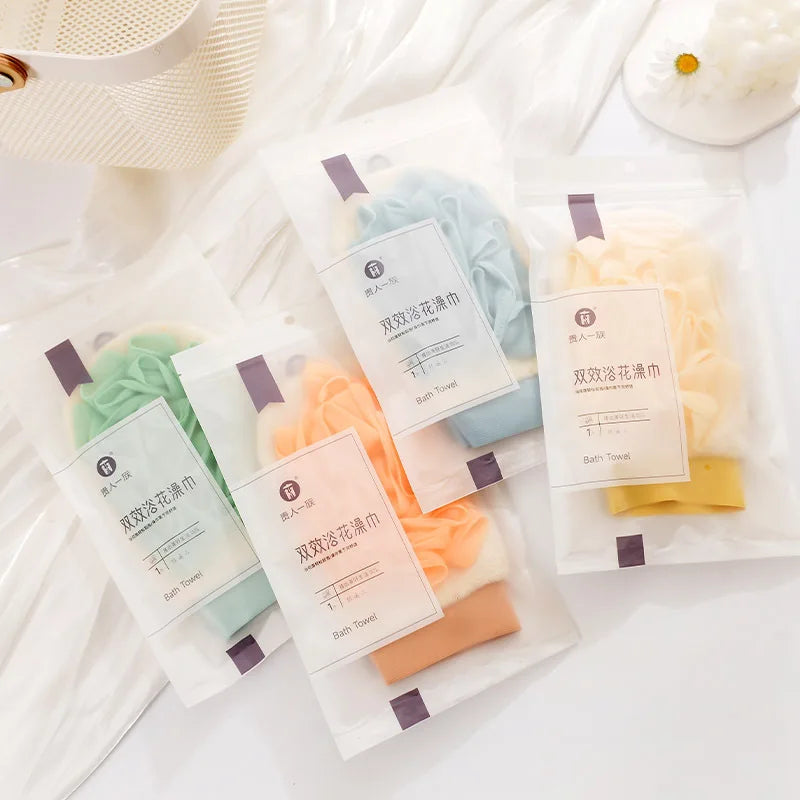 Double-Sided Exfoliating Gloves & Bath Scrubber Sponge Exfoliating Bath Glove PLUSH