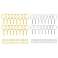30pcs Silver Plated Metal Blank Keyrings & Carabiner Buckles Keychain Findings Set PLUSH 30PCS Silver Gold 6 cm