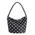 Oxford Cloth Polka Dot Tote Bag – Large Capacity Shoulder Bag Tote Shoulder Bag PLUSH Black