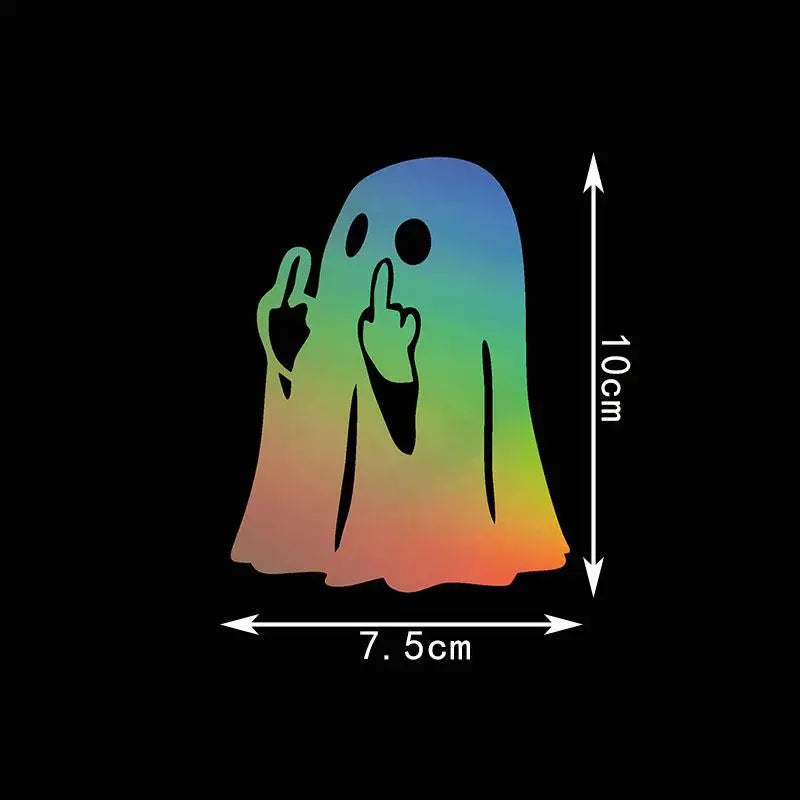 Funny Ghost Middle Finger Car Sticker – Waterproof PVC Decal Car Decal Sticker PLUSH C