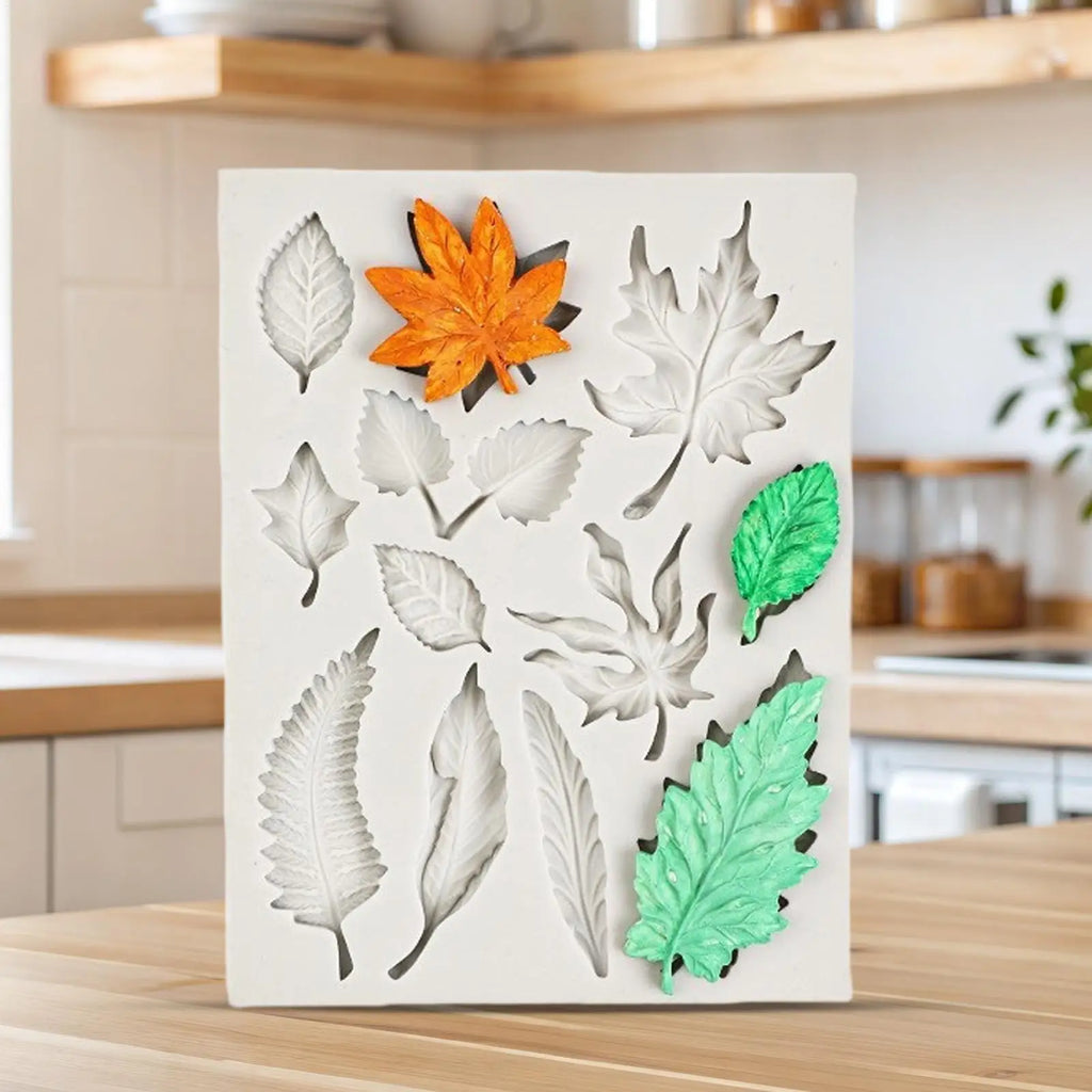 Leaves Silicone Mold for Fondant, Chocolate & Cake Decorating Silicone Baking Mold PLUSH