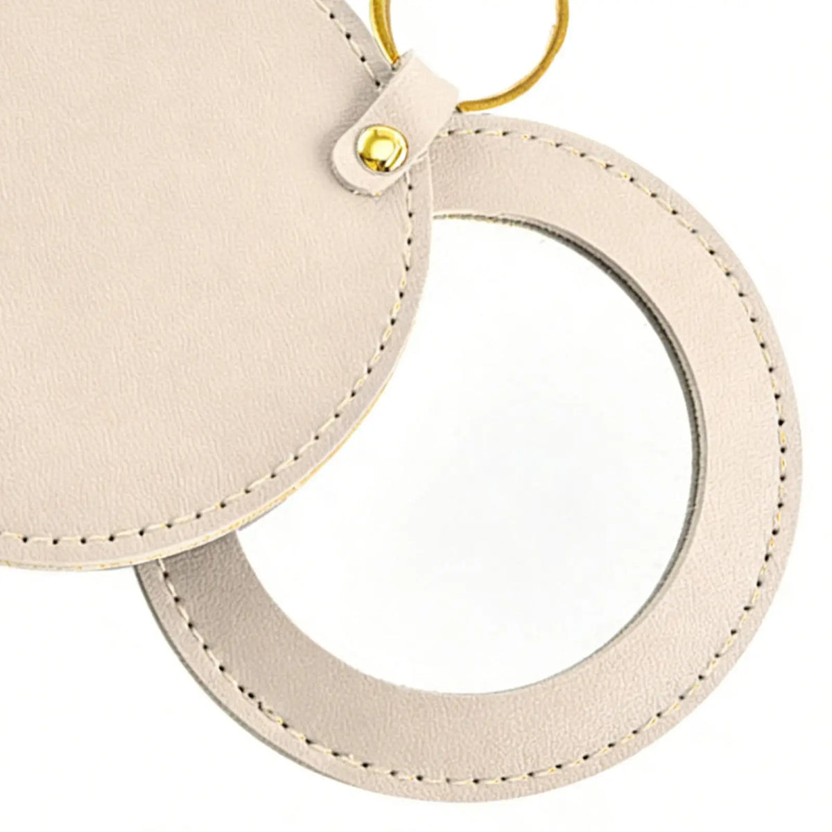PU Leather Round Pocket Mirror – Compact Travel Makeup Mirror Compact Makeup Mirror PLUSH