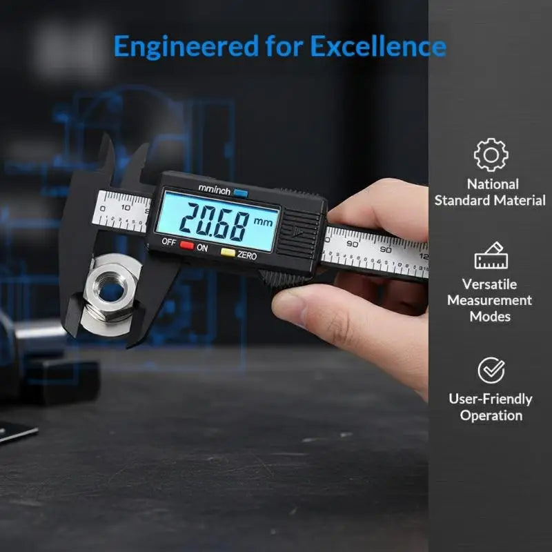 6" Digital Vernier Caliper 0–150mm LCD Electronic Measuring Tool Digital Caliper PLUSH