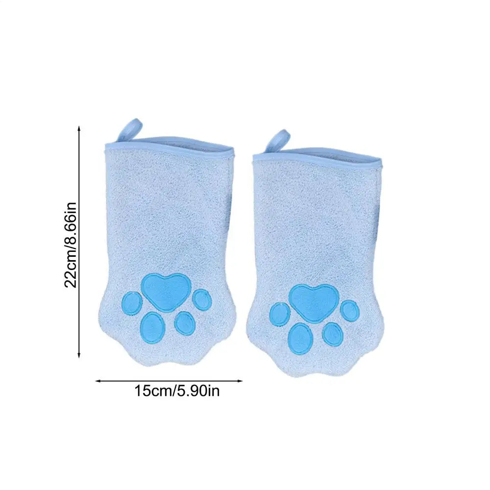 Quick-Dry Pet Grooming Gloves for Dogs & Cats – 2 Pack Pet Grooming Gloves PLUSH Sky Blue