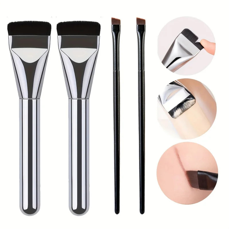 2pcs Seamless Foundation Makeup Brush Set – Professional Foundation Makeup Brush PLUSH