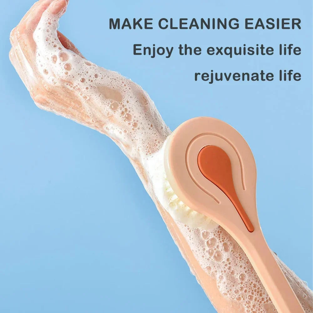 Long Handle Back Bath Brush – Soft Bristle Shower Scrubber Bath Body Brush PLUSH