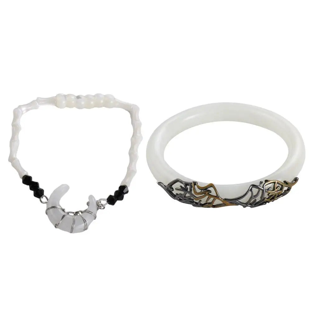 Imitation Hetian Jade Moon Bracelet – Women's Chinese Bangle Women's Jade Bracelet PLUSH