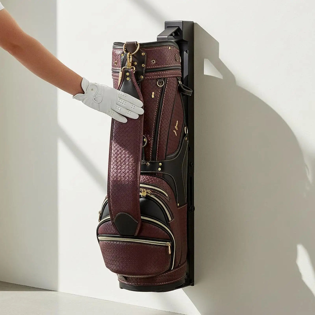Tooyful Wall Mounted Golf Bag Storage Rack | Foldable Metal Golf Bag Rack PLUSH