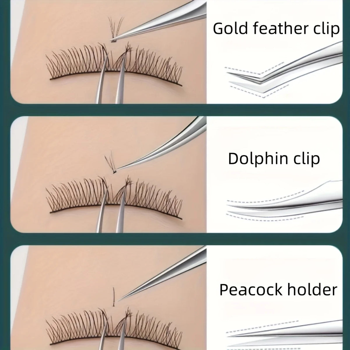 Ouriner Eyelash Grafting Tweezers Set – 3Pcs Stainless Steel Eyelash Tweezers Set PLUSH
