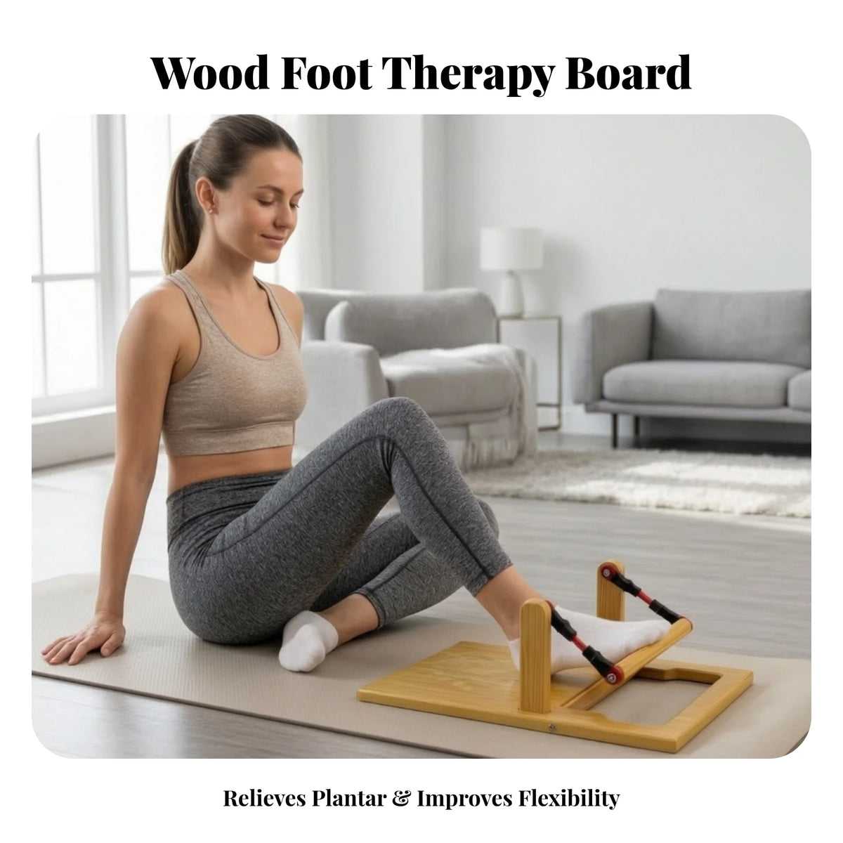 Adjustable Wooden Foot Arch Stretcher with Rope Straps Foot Arch Stretcher PLUSH