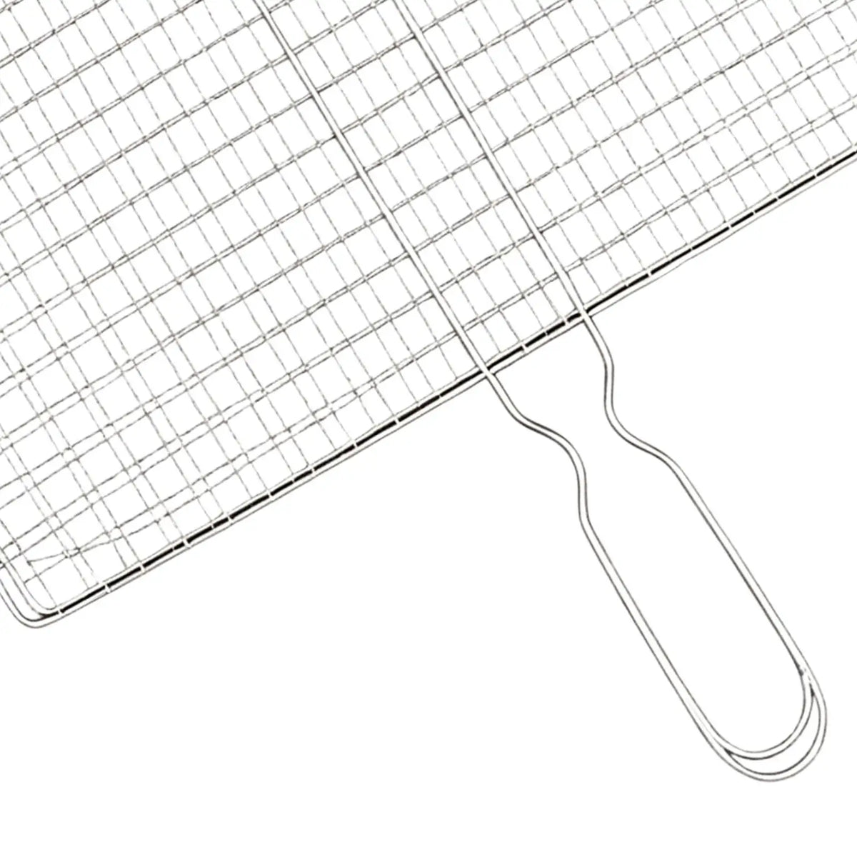 Large Folding Stainless Steel Grill Basket – Removable Handle BBQ Grill Basket PLUSH