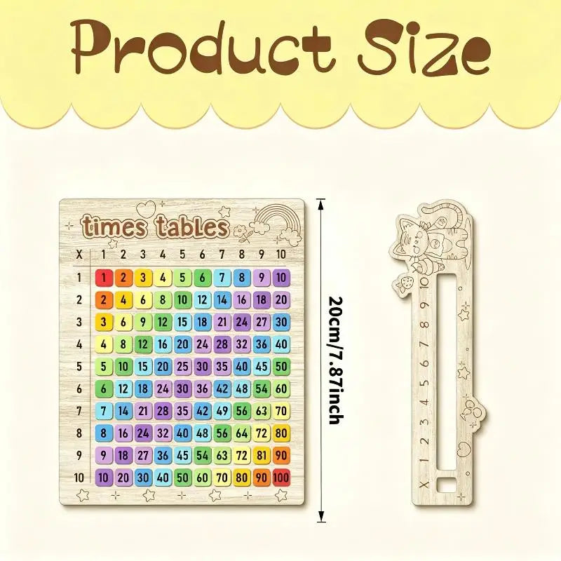 Montessori Wooden Multiplication Board Math Toy for Kids Educational Math Toy PLUSH 1pcs