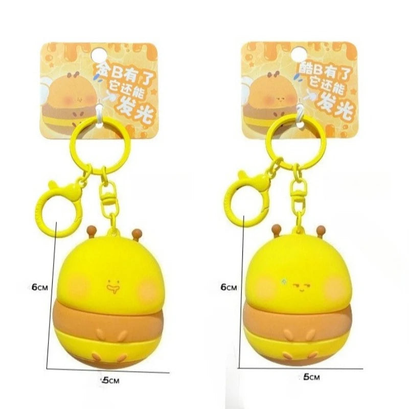 Glowing Bee Silicone Keychain – Cute Light-Up Bag Charm Novelty Keychain PLUSH