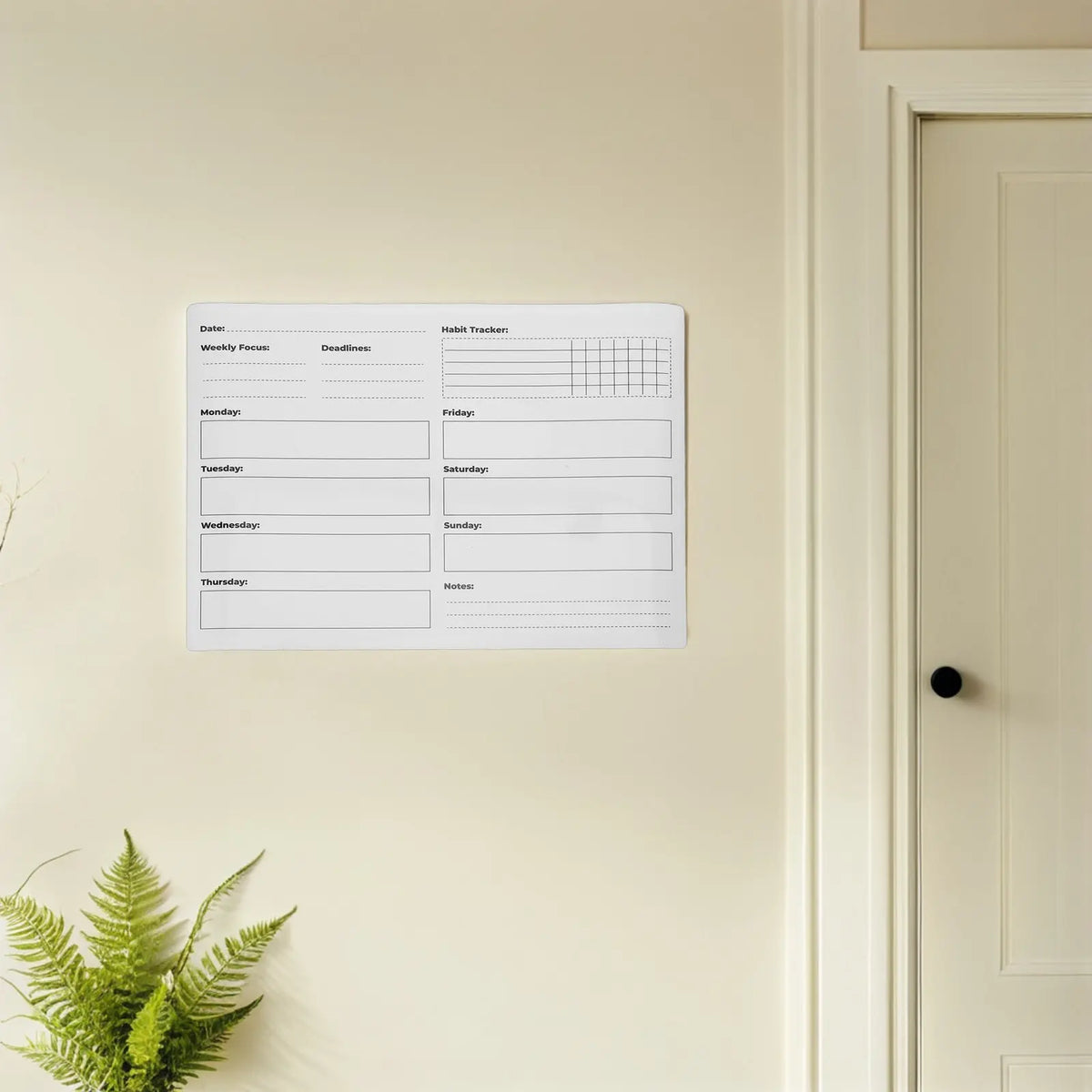 Dry Erase Whiteboard Wall Sticker – Weekly Planner Calendar Whiteboard Wall Sticker PLUSH Default Title