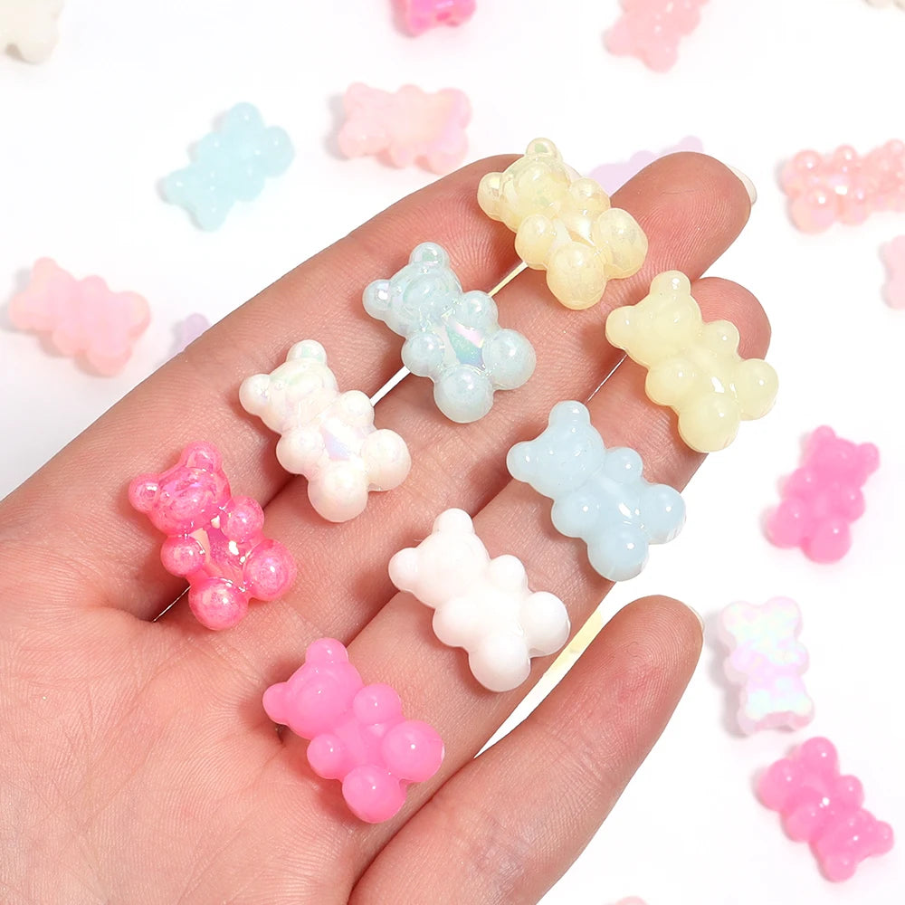 50pcs Jelly Bear Acrylic Spacer Beads – DIY Jewelry Making Acrylic Spacer Beads PLUSH