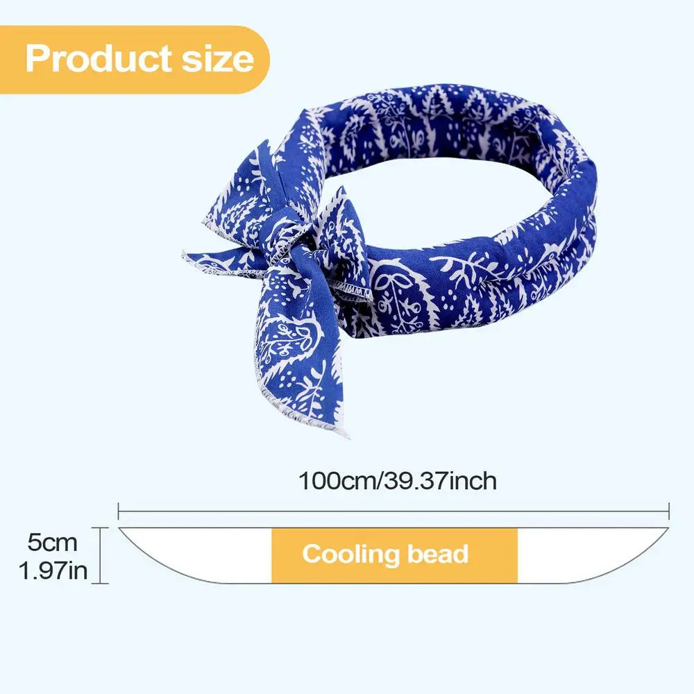Pet Cooling Bandana Scarf for Dogs & Cats – Reusable Pet Cooling Bandana PLUSH Blue