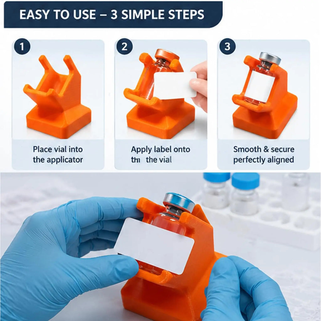 Vial Label Applicator Set 3ml & 10ml – Reusable Bottle Tool Label Applicator Tool PLUSH