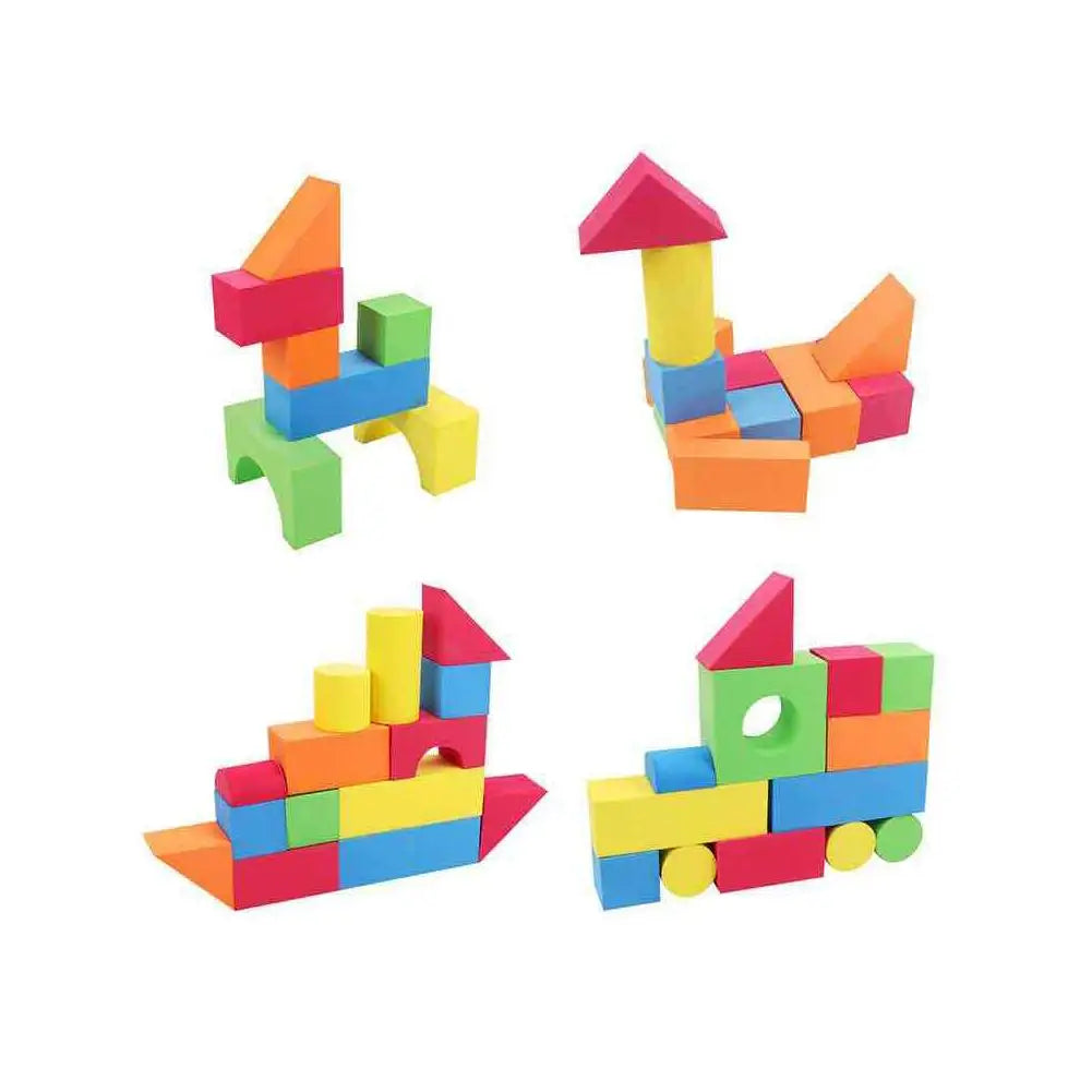 30pcs Soft EVA Foam Building Blocks – STEM Toy for Kids 3–6 Foam Building Blocks PLUSH
