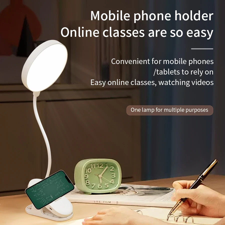 39cm USB Rechargeable LED Desk Lamp with Folding Clamp LED Desk Lamp PLUSH