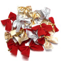 30pcs Handmade Fabric Ribbon Bows Gold Red DIY Gift Decor Decorative Ribbon Bows PLUSH mixed 5.5x5cm