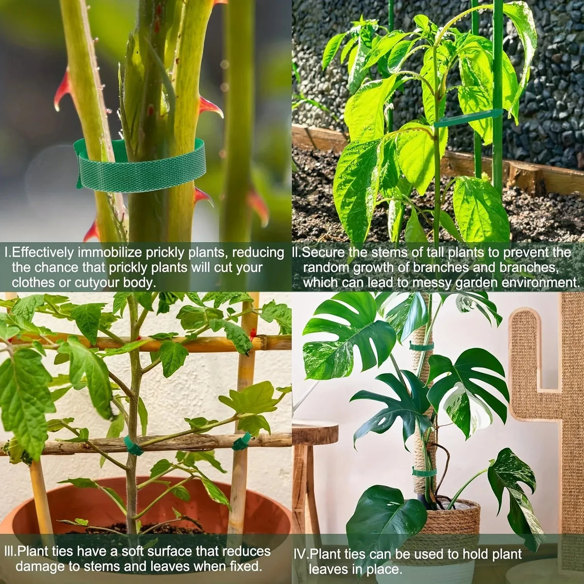 Adjustable Nylon Plant Ties – Reusable Velcro Loop Fasteners Garden Plant Ties PLUSH