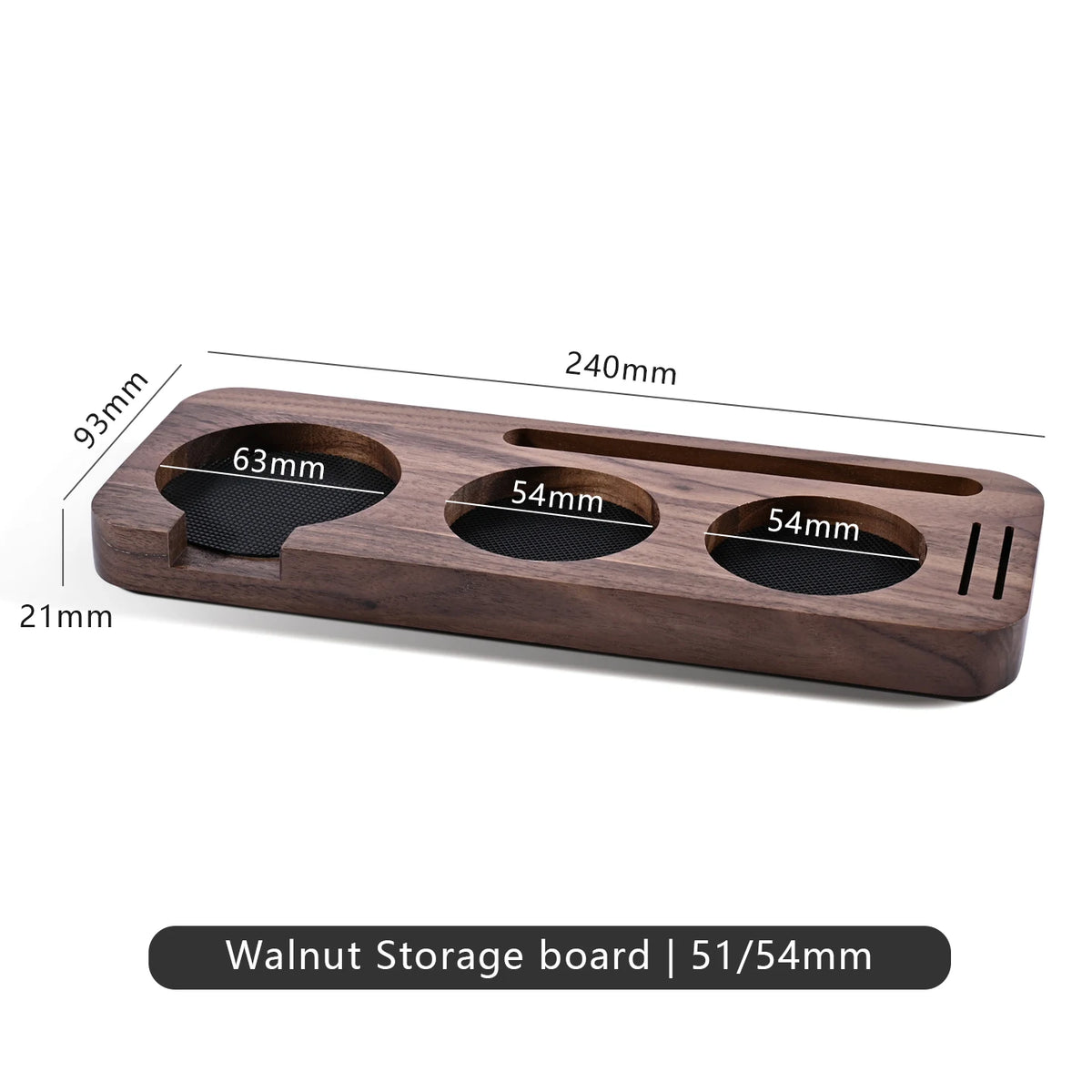Solid Wood Coffee Tamper Station & Portafilter Holder 51/54/58mm Espresso Tamper Station PLUSH Walnut 51-54MM