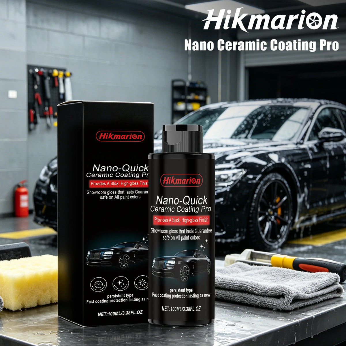 Hikmarion Ceramic Nano Coating Spray – Hydrophobic Car Polish Car Ceramic Coating Spray PLUSH