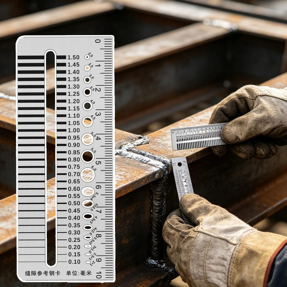 Stainless Steel Crack Gauge Ruler | High Precision Gap Tool Crack Gauge Ruler PLUSH