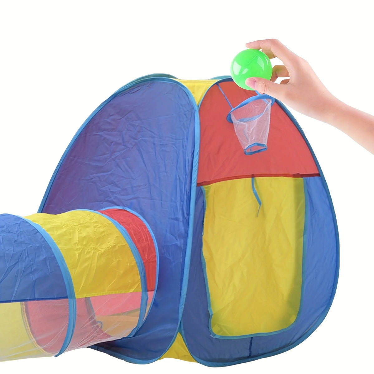 Kids 3-in-1 Play Tent Tunnel Ball Pool – Indoor Outdoor Toy Kids Play Tent PLUSH Three in one color