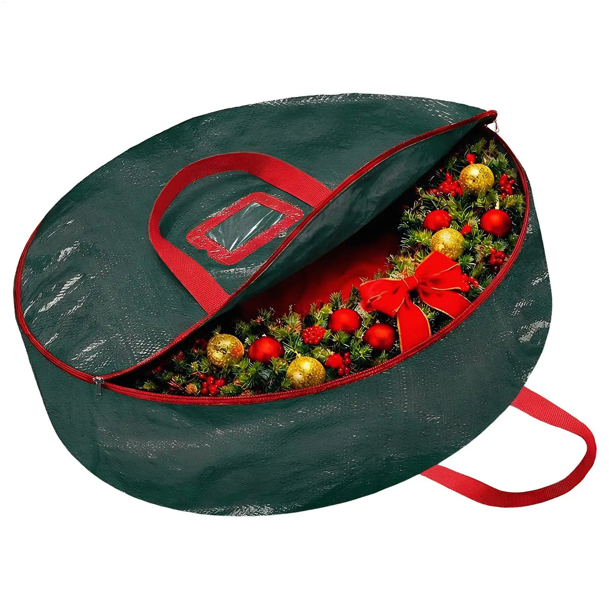 Christmas Wreath Storage Bag | Clear Window & Thickened Fabric Wreath Storage Bag PLUSH