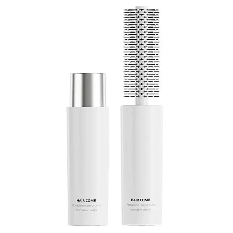 Round Barrel Hair Brush – Portable Wet & Dry Styling Comb Round Hair Brush PLUSH White